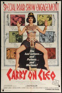 6g146 CARRY ON CLEO 1sh '65 English comedy on the Nile, sexy full-length Amanda Barrie!