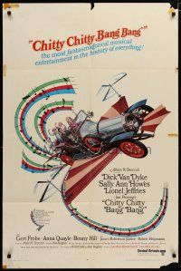 6g162 CHITTY CHITTY BANG BANG 1sh '69 Dick Van Dyke, Sally Ann Howes, art of flying car!