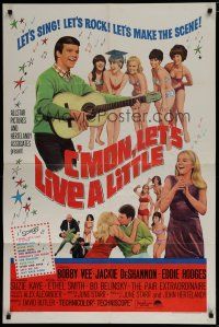 6g176 C'MON LET'S LIVE A LITTLE 1sh '67 Bobby Vee plays guitar for sexy teens!