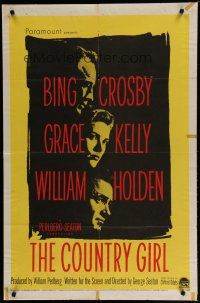 6g189 COUNTRY GIRL 1sh '54 Grace Kelly, Bing Crosby, William Holden, by Clifford Odets!
