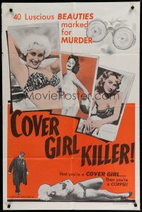 6g191 COVER GIRL KILLER 1sh '60 sexy Felicity Young is a cover girl & a corpse!