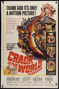 6g193 CRACK IN THE WORLD 1sh '65 atom bomb explodes, thank God it's only a motion picture!