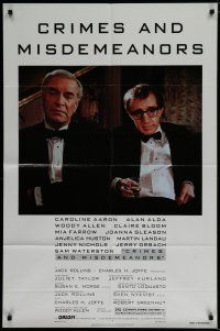 6g194 CRIMES & MISDEMEANORS style B 1sh '89 Woody Allen directs & stars with Martin Landau!