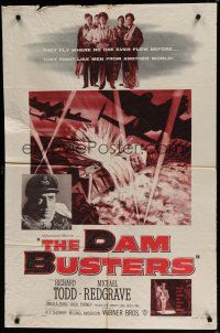 6g200 DAM BUSTERS 1sh '55 Michael Redgrave & Richard Todd in WWII action!