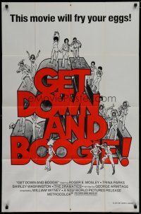 6g207 DARKTOWN STRUTTERS 1sh '76 this movie will fry your eggs, Get Down and Boogie!