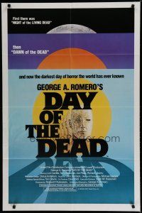 6g212 DAY OF THE DEAD 1sh '85 George Romero's Night of the Living Dead zombie horror sequel!