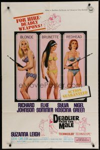6g214 DEADLIER THAN THE MALE 1sh '67 sexy Elke Sommer, Sylva Koscina & Suzanna Leigh!
