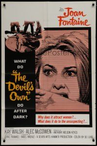 6g224 DEVIL'S OWN 1sh '67 Hammer, Joan Fontaine, what does it do to the unsuspecting?