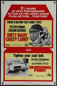 6g228 DIRTY MARY CRAZY LARRY/VANISHING POINT 1sh '75 Peter Fonda, Barry Newman, Susan George!