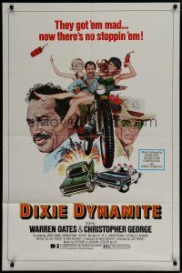 6g230 DIXIE DYNAMITE 1sh '76 artwork of Warren Oates on dirt bike with sexy dynamite girls!