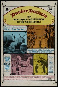 6g233 DOCTOR DOLITTLE 1sh R69 Rex Harrison speaks with animals, directed by Richard Fleischer!