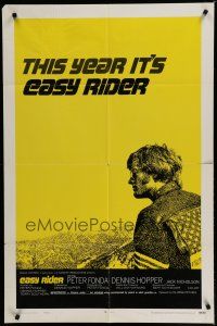 6g249 EASY RIDER style C 1sh '69 Peter Fonda, Nicholson, biker classic directed by Dennis Hopper!