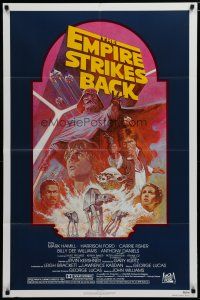 6g259 EMPIRE STRIKES BACK 1sh R82 George Lucas sci-fi classic, cool artwork by Tom Jung!