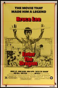 6g263 ENTER THE DRAGON 1sh R79 Bruce Lee kung fu classic, the movie that made him a legend!