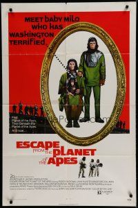 6g267 ESCAPE FROM THE PLANET OF THE APES 1sh '71 meet Baby Milo who has Washington terrified!