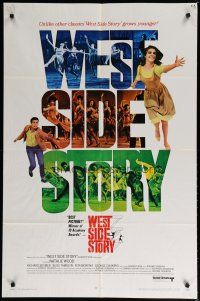 6g959 WEST SIDE STORY 1sh R68 Academy Award winning classic musical, wonderful art!