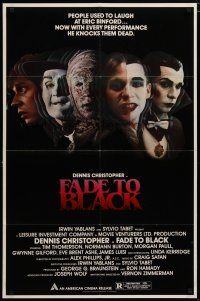 6g276 FADE TO BLACK 1sh '80 Dennis Christopher lives AND kills for the movies!