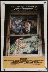 6g282 FAREWELL MY LOVELY 1sh '75 cool David McMacken artwork of Robert Mitchum smoking in window!