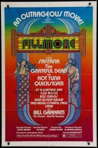 6g289 FILLMORE 1sh '72 Grateful Dead, Santana, rock & roll concert, cool Byrd art!