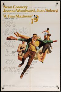 6g292 FINE MADNESS 1sh '66 Sean Connery can out-fox Joanne Woodward, Jean Seberg & them all!