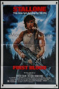 6g293 FIRST BLOOD 1sh '82 artwork of Sylvester Stallone as John Rambo by Drew Struzan!