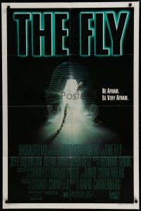 6g303 FLY style A 1sh '86 David Cronenberg, Jeff Goldblum, cool sci-fi art of telepod by Mahon!