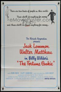 6g314 FORTUNE COOKIE 1sh '66 Jack Lemmon & Walter Matthau, Billy Wilder!