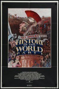 6g421 HISTORY OF THE WORLD PART I 1sh '81 artwork of Roman soldier Mel Brooks by John Alvin!