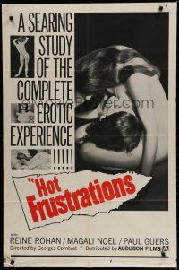 6g430 HOT FRUSTRATIONS 1sh '67 a searing study of the complete erotic experience, sexy images!