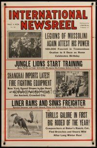 6g005 INTERNATIONAL NEWSREEL Vol 11 No 36 1sh '29 legions of Mussolini, liner sinks freighter!