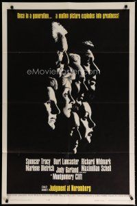 6g472 JUDGMENT AT NUREMBERG 1sh '61 Spencer Tracy, Judy Garland, Burt Lancaster, Dietrich!
