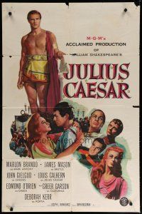 6g475 JULIUS CAESAR 1sh '53 Marlon Brando, James Mason & Greer Garson, Shakespeare!