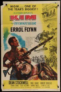 6g483 KIM 1sh '50 Errol Flynn & Dean Stockwell in mystic India, from Rudyard Kipling story!