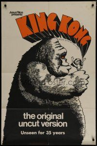 6g486 KING KONG 1sh R68 art of Fay Wray, Robert Armstrong & the giant ape!