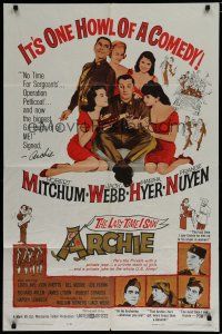 6g502 LAST TIME I SAW ARCHIE 1sh '61 Robert Mitchum surrounded by sexy girls, Jack Webb!