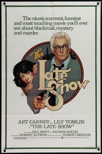 6g504 LATE SHOW 1sh '77 great artwork of Art Carney & Lily Tomlin by Richard Amsel!