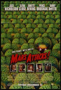 6g560 MARS ATTACKS! advance 1sh '96 directed by Tim Burton, great image of many alien brains!