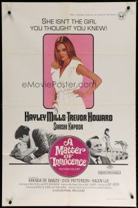 6g563 MATTER OF INNOCENCE 1sh '68 Hayley Mills w/makeup isn't the girl you thought you knew!