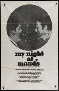 6g596 MY NIGHT AT MAUD'S 1sh '70 Eric Rohmer's Ma nuit chez Maud, Trintignant, Francoise Fabian!