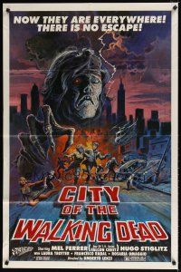 6g615 NIGHTMARE CITY 1sh R84 Umberto Lenzi's City of the Walking Dead!