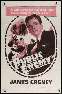 6g691 PUBLIC ENEMY 1sh R54 William Wellman directed classic, James Cagney & Jean Harlow!