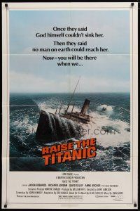 6g707 RAISE THE TITANIC 1sh '80 cool image of ship being pulled from the depths of the ocean!