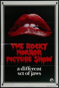 6g740 ROCKY HORROR PICTURE SHOW style A 1sh '75 classic c/u lips image, a different set of jaws!