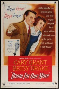 6g742 ROOM FOR ONE MORE 1sh '52 great artwork of Cary Grant & Betsy Drake!