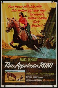 6g745 RUN, APPALOOSA, RUN 1sh '66 Walt Disney, Adele Palacios, cool Wenzel horse racing art!