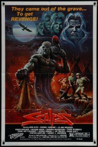 6g754 SCALPS 1sh '83 Kirk Alyn, Native American horror, out of the grave for revenge!