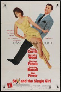 6g763 SEX & THE SINGLE GIRL 1sh '65 great full-length image of Tony Curtis & sexiest Natalie Wood!
