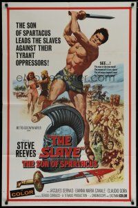 6g784 SLAVE 1sh '63 Il Figlio di Spartacus, art of Steve Reeves as the son of Spartacus!