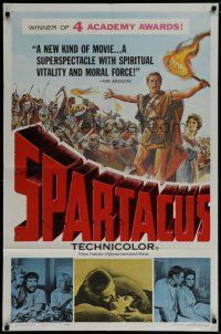 6g798 SPARTACUS awards 1sh '61 classic Stanley Kubrick & Kirk Douglas epic, cool gladiator art!