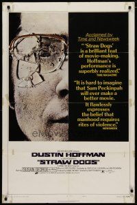 6g819 STRAW DOGS style C 1sh '72 directed by Sam Peckinpah, Dustin Hoffman w/broken glasses!